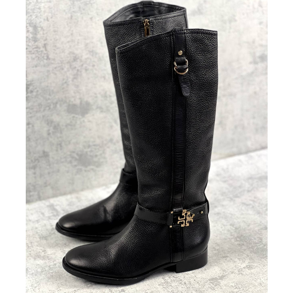 Tory Burch Elina 30mm Riding Black Boot Size 9.5